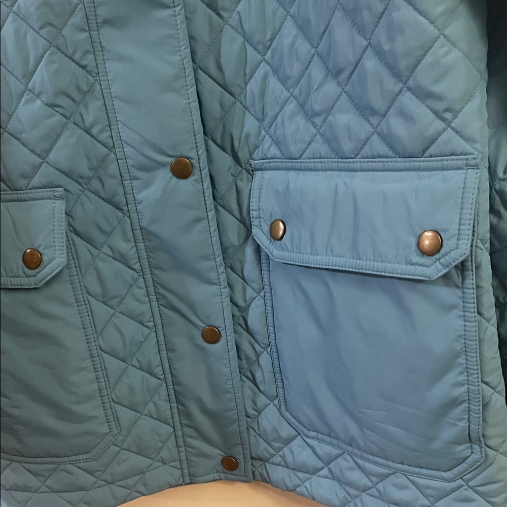 Lands' End Capri Blue Quilted Barn Chore Jacket - Picture 6 of 8